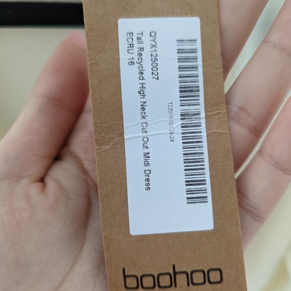 White High Neck Cut Out Midi Dress - Picture 3 of 6